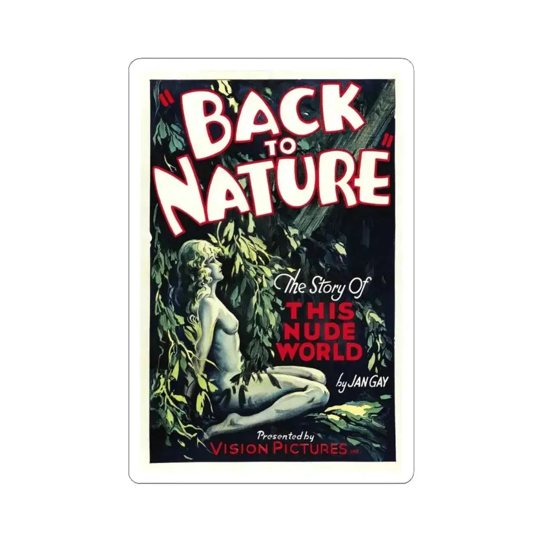 BACK TO NATURE 1933 Movie Poster - STICKER Vinyl Kiss-Cut Decal 4 Inch White - The Sticker Space
