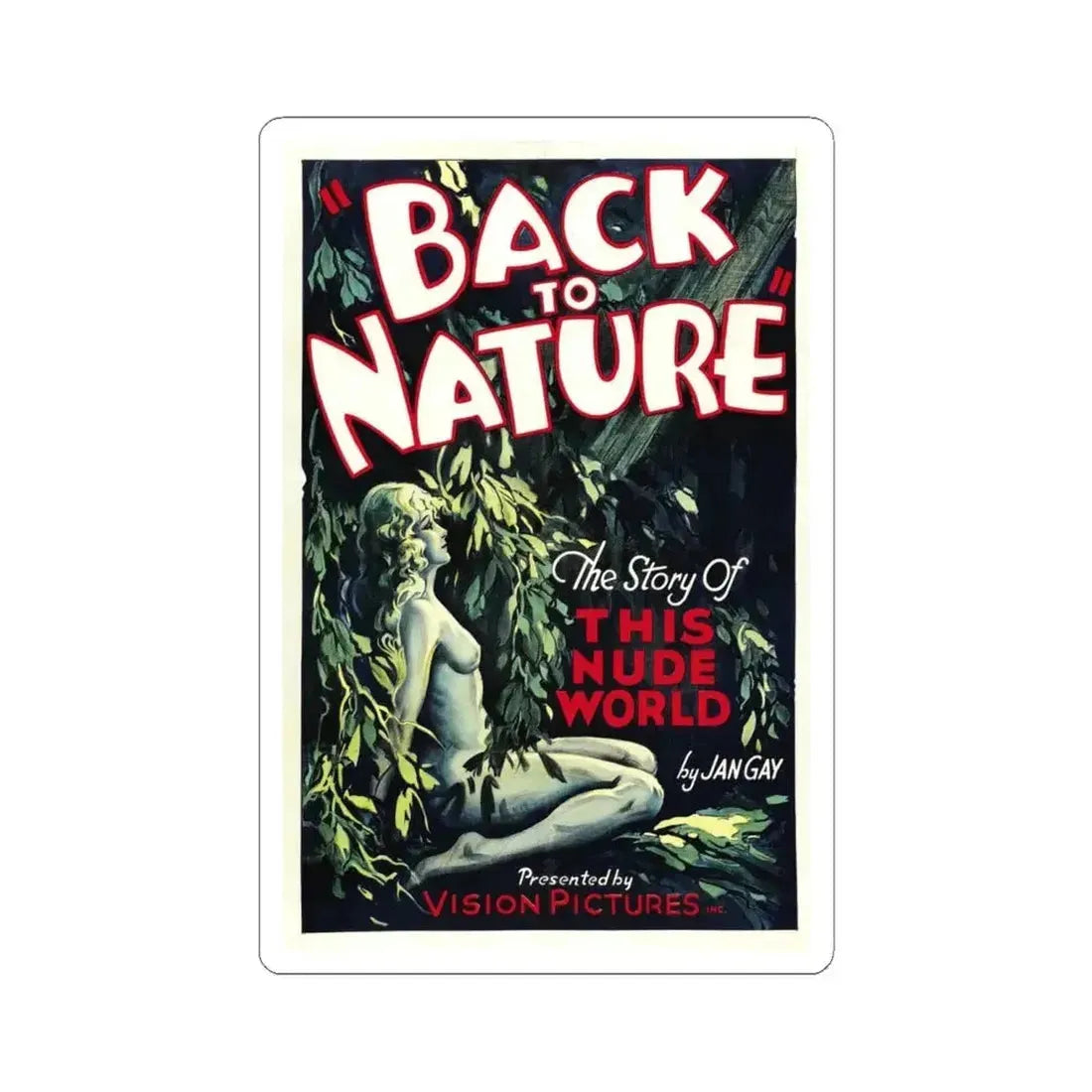 BACK TO NATURE 1933 Movie Poster - STICKER Vinyl Kiss-Cut Decal 6 Inch White - The Sticker Space