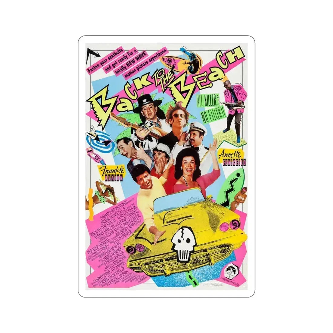Back to the Beach 1987 Movie Poster STICKER Vinyl Die-Cut Decal 5 Inch - The Sticker Space