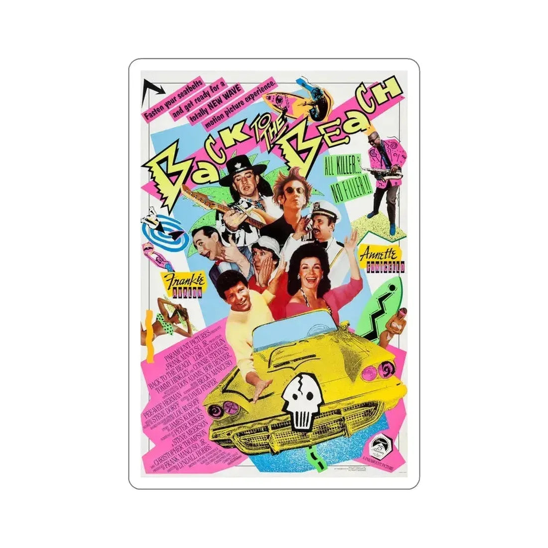 Back to the Beach 1987 Movie Poster STICKER Vinyl Die-Cut Decal 6 Inch - The Sticker Space