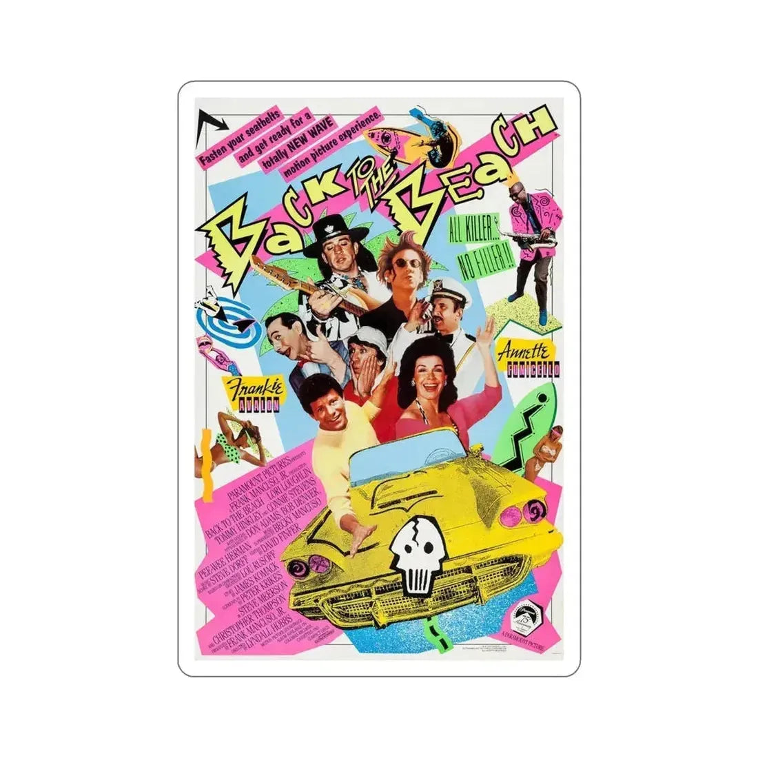 Back to the Beach 1987 Movie Poster STICKER Vinyl Die-Cut Decal - The Sticker Space