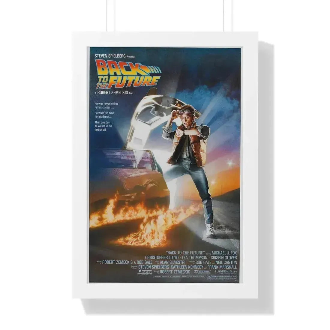 BACK TO THE FUTURE 1985 - Framed Movie Poster 16″ x 24″ White - The Sticker Space