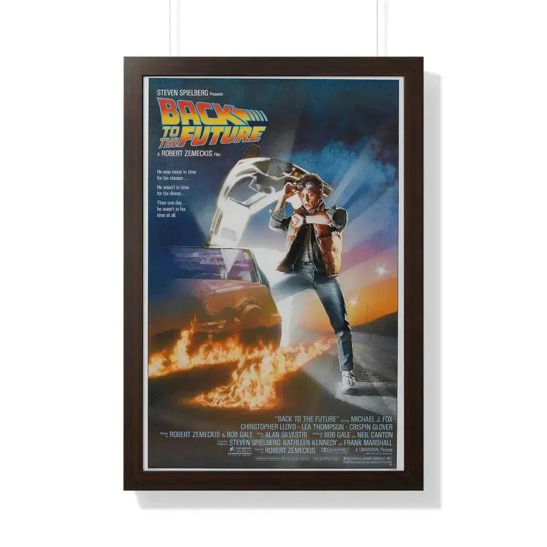 BACK TO THE FUTURE 1985 - Framed Movie Poster 20" x 30" Walnut - The Sticker Space