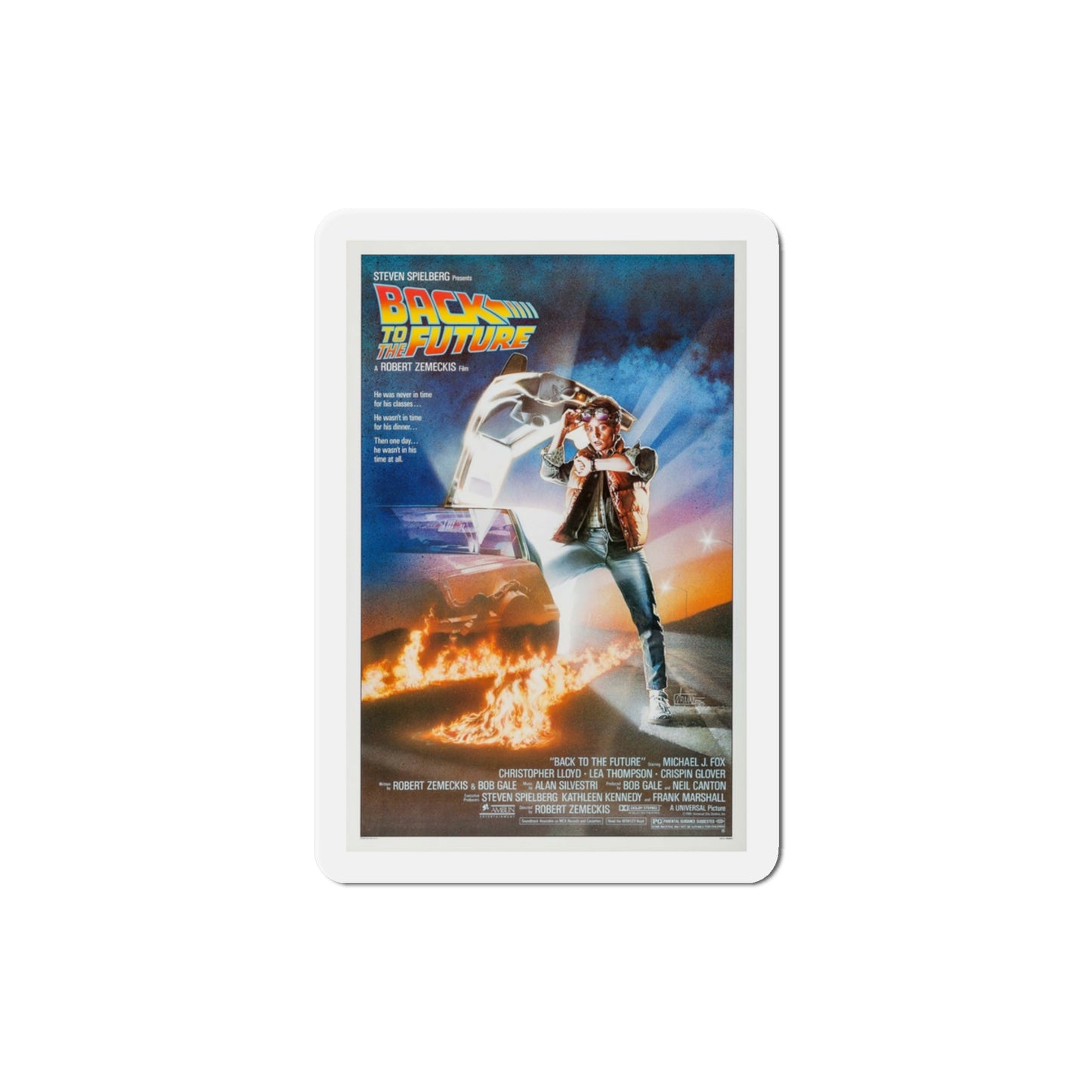 Back to the Future 1985 Movie Poster Die-Cut Magnet-3" x 3"-The Sticker Space