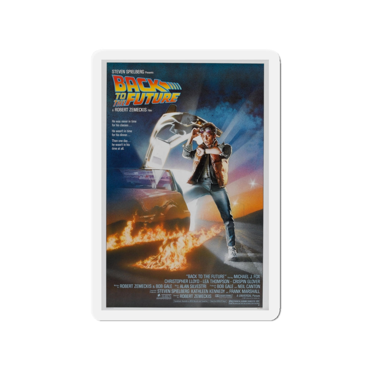 BACK TO THE FUTURE 1985 Movie Poster - Die-Cut Magnet-3" x 3"-The Sticker Space