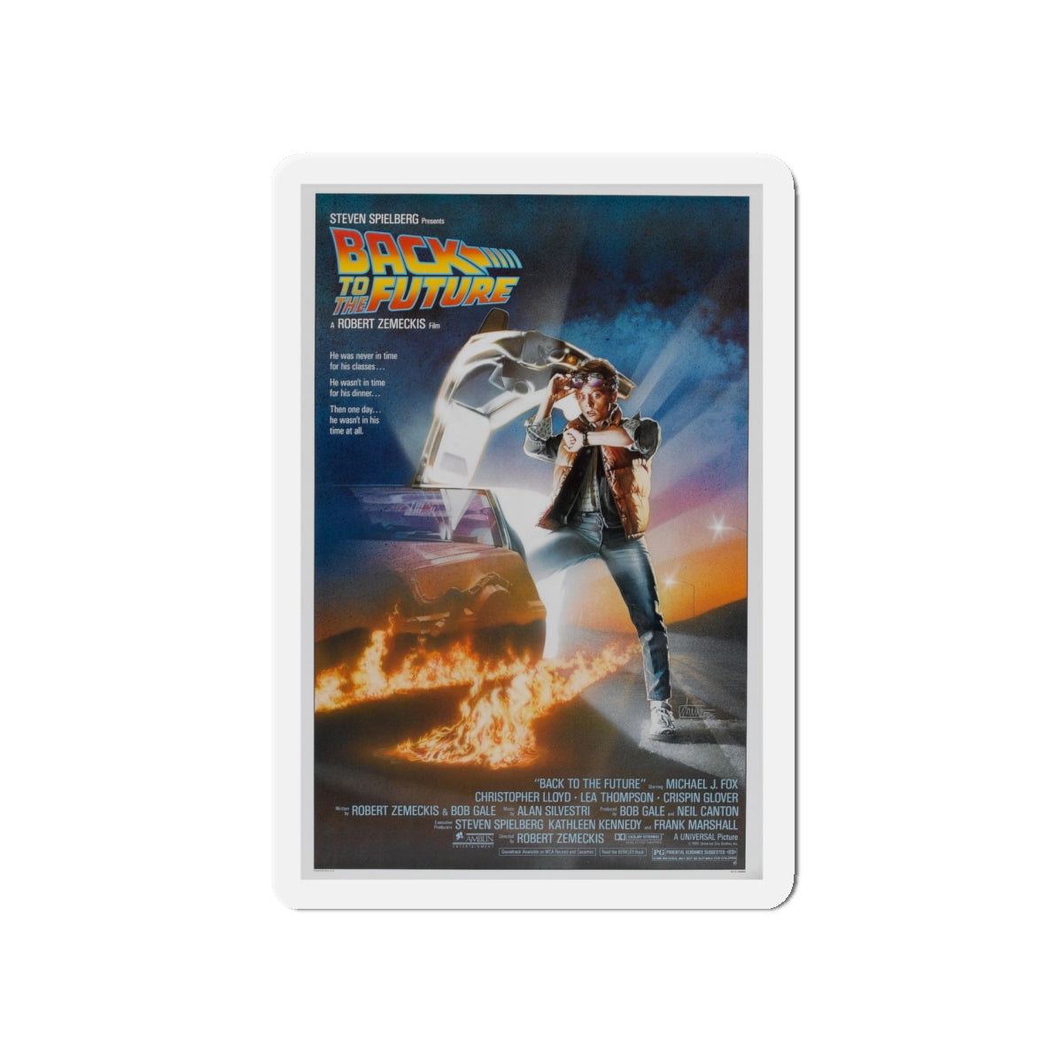 BACK TO THE FUTURE 1985 Movie Poster - Die-Cut Magnet-5" x 5"-The Sticker Space