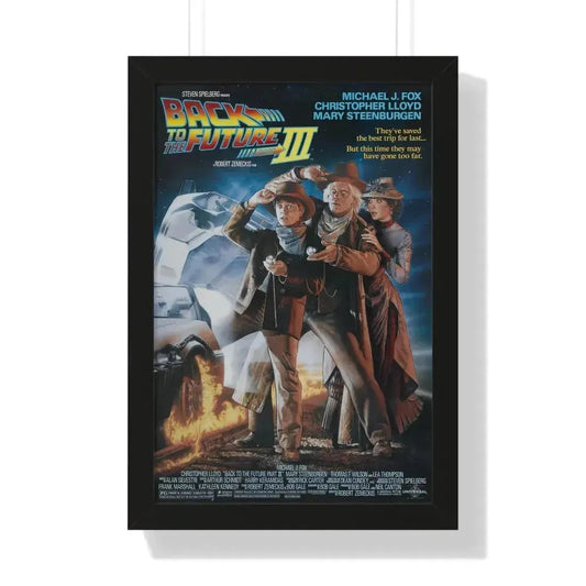 BACK TO THE FUTURE III 1990 - Framed Movie Poster 16″ x 24″ Black - The Sticker Space