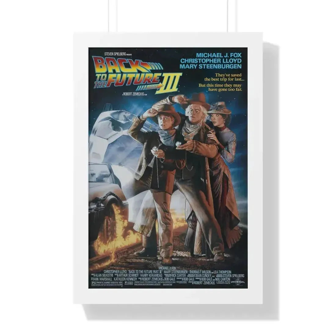 BACK TO THE FUTURE III 1990 - Framed Movie Poster 16″ x 24″ White - The Sticker Space