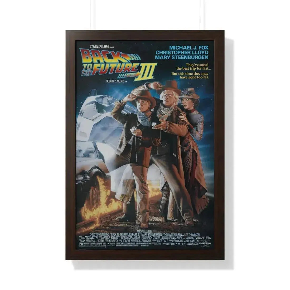 BACK TO THE FUTURE III 1990 - Framed Movie Poster 20" x 30" Walnut - The Sticker Space