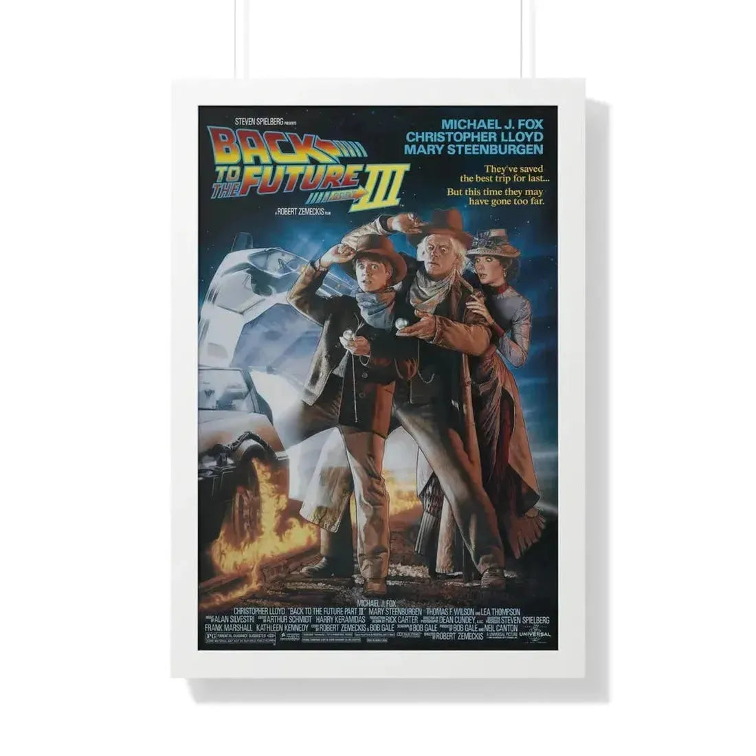 BACK TO THE FUTURE III 1990 - Framed Movie Poster 20" x 30" White - The Sticker Space