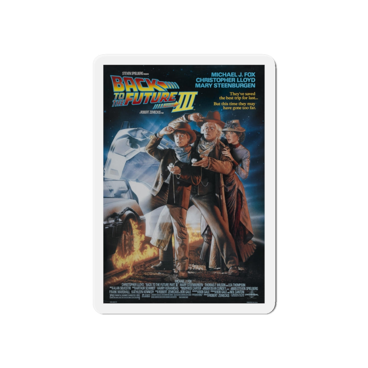 BACK TO THE FUTURE III 1990 Movie Poster - Die-Cut Magnet-6 × 6"-The Sticker Space