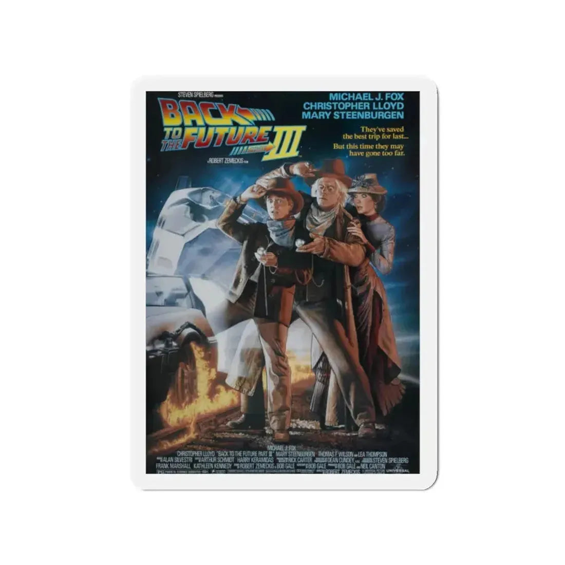 BACK TO THE FUTURE III 1990 Movie Poster - Refrigerator Magnet 2 Inch - The Sticker Space