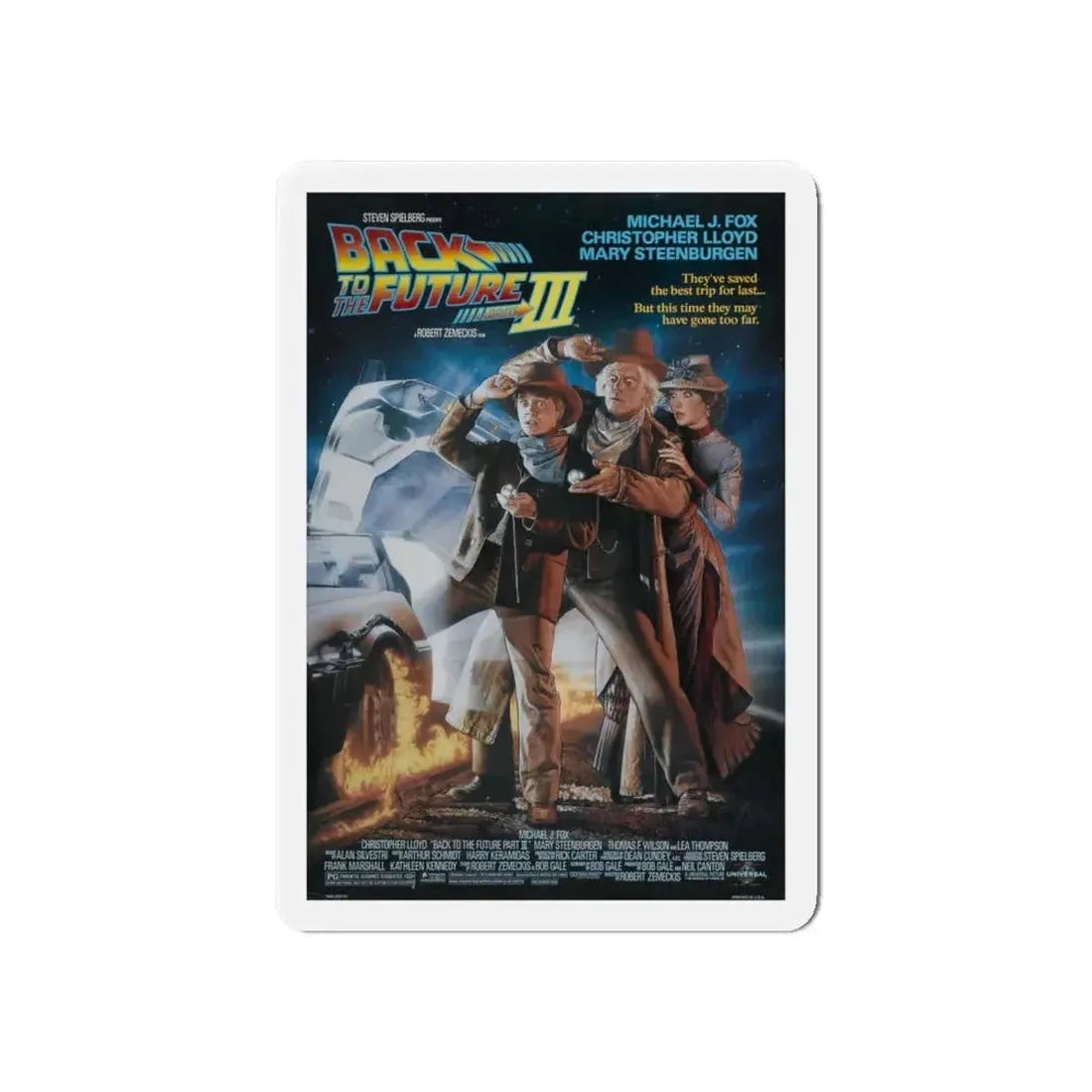 BACK TO THE FUTURE III 1990 Movie Poster - Refrigerator Magnet 6 Inch - The Sticker Space