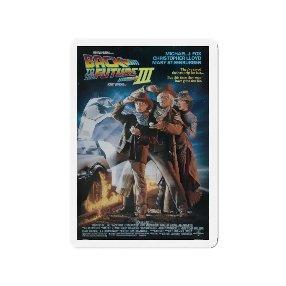 BACK TO THE FUTURE III 1990 Movie Poster - Refrigerator Magnet - The Sticker Space