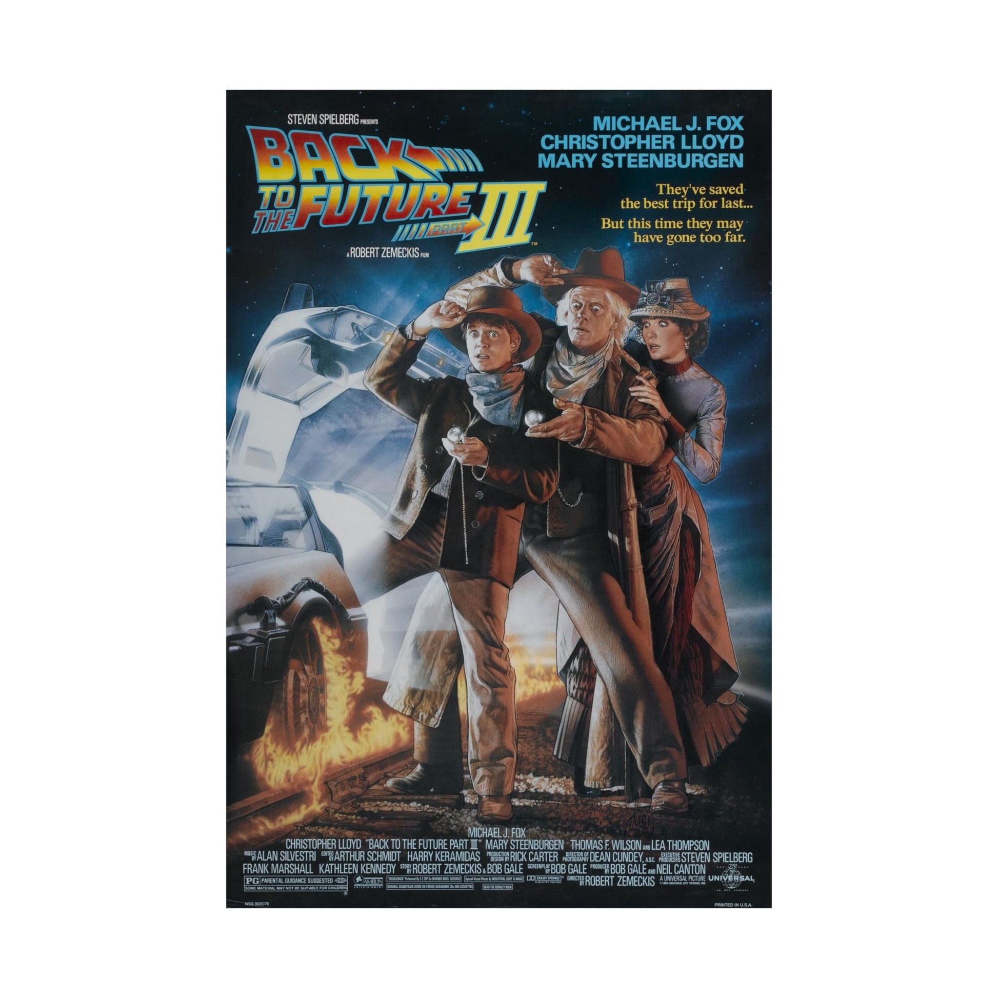 BACK TO THE FUTURE III 1990 - Paper Movie Poster-The Sticker Space