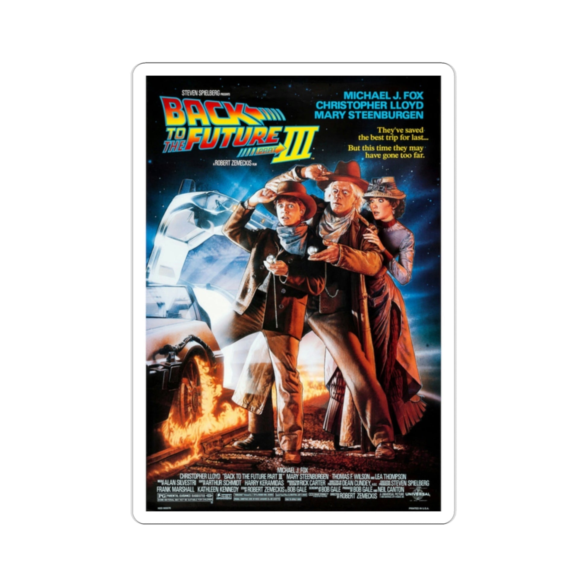 Back to the Future Part III 1990 Movie Poster STICKER Vinyl Die-Cut Decal-2 Inch-The Sticker Space