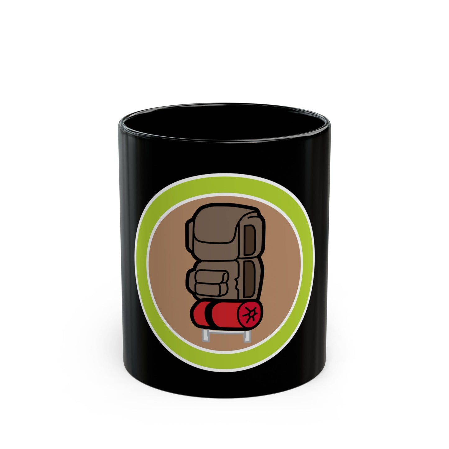 Backpacking (Boy Scout Merit Badge) Black Coffee Mug-11oz-The Sticker Space