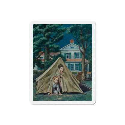 Backyard Campers, Saturday Evening Post cover, September 5, 1953 (Magazine Illustration) Refrigerator Magnet - The Sticker Space