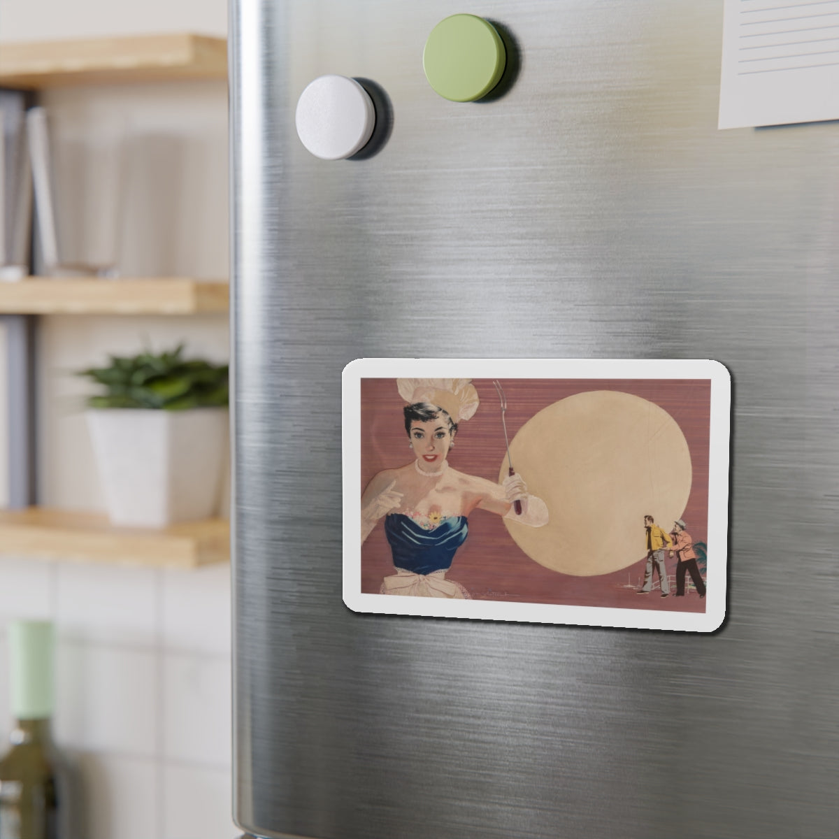 Backyard Chef (Magazine Illustration) Refrigerator Magnet-The Sticker Space