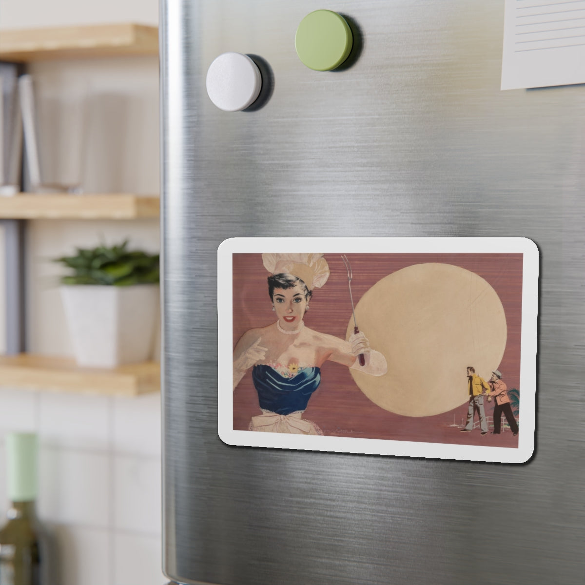 Backyard Chef (Magazine Illustration) Refrigerator Magnet-The Sticker Space