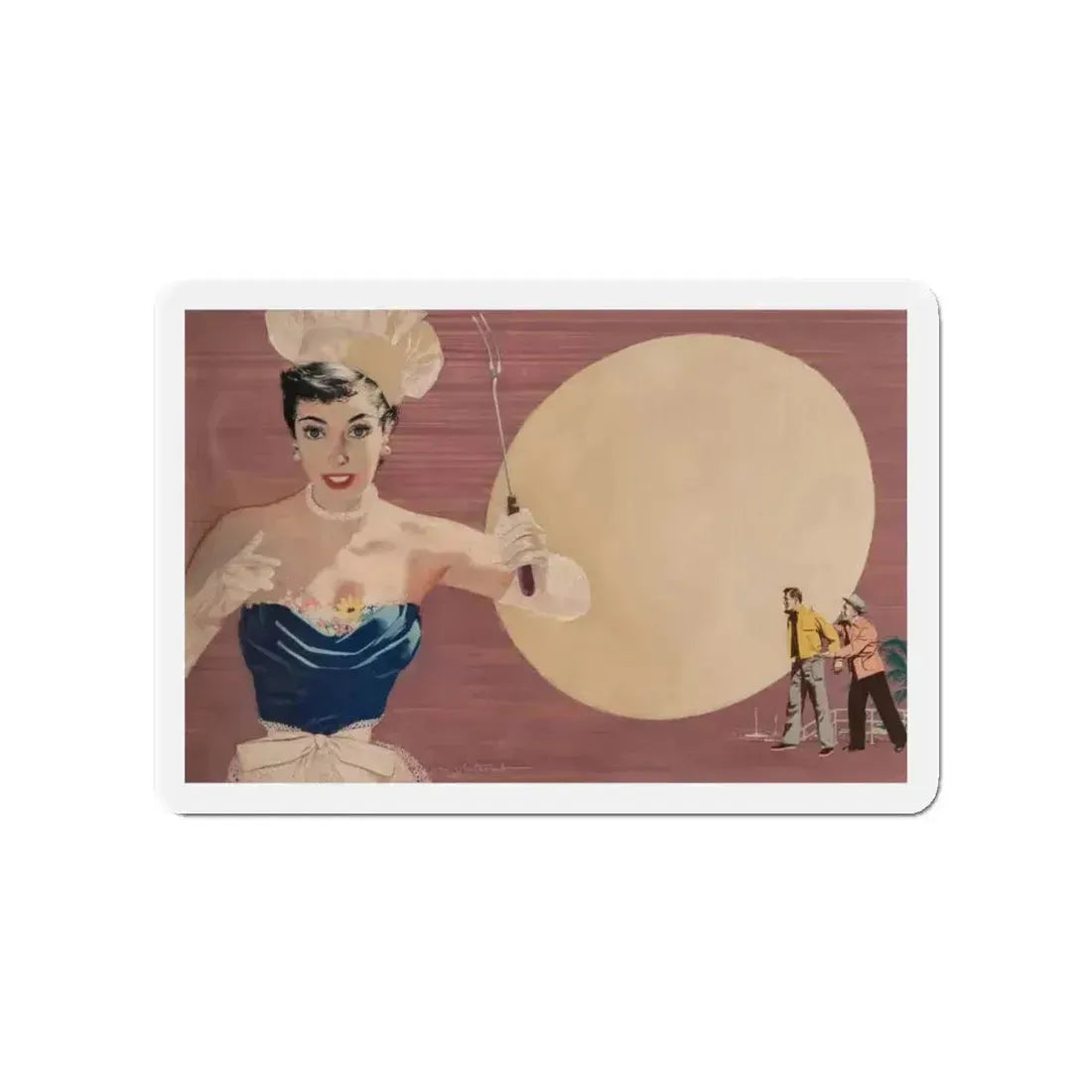 Backyard Chef (Magazine Illustration) Refrigerator Magnet 4 Inch Die-Cut - The Sticker Space