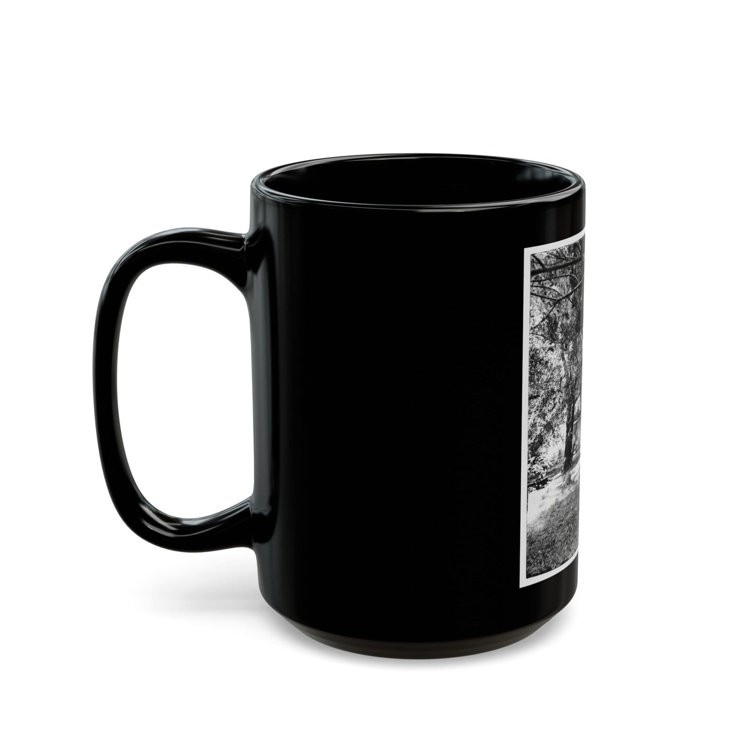 Backyard (U.S. Civil War) Black Coffee Mug-The Sticker Space