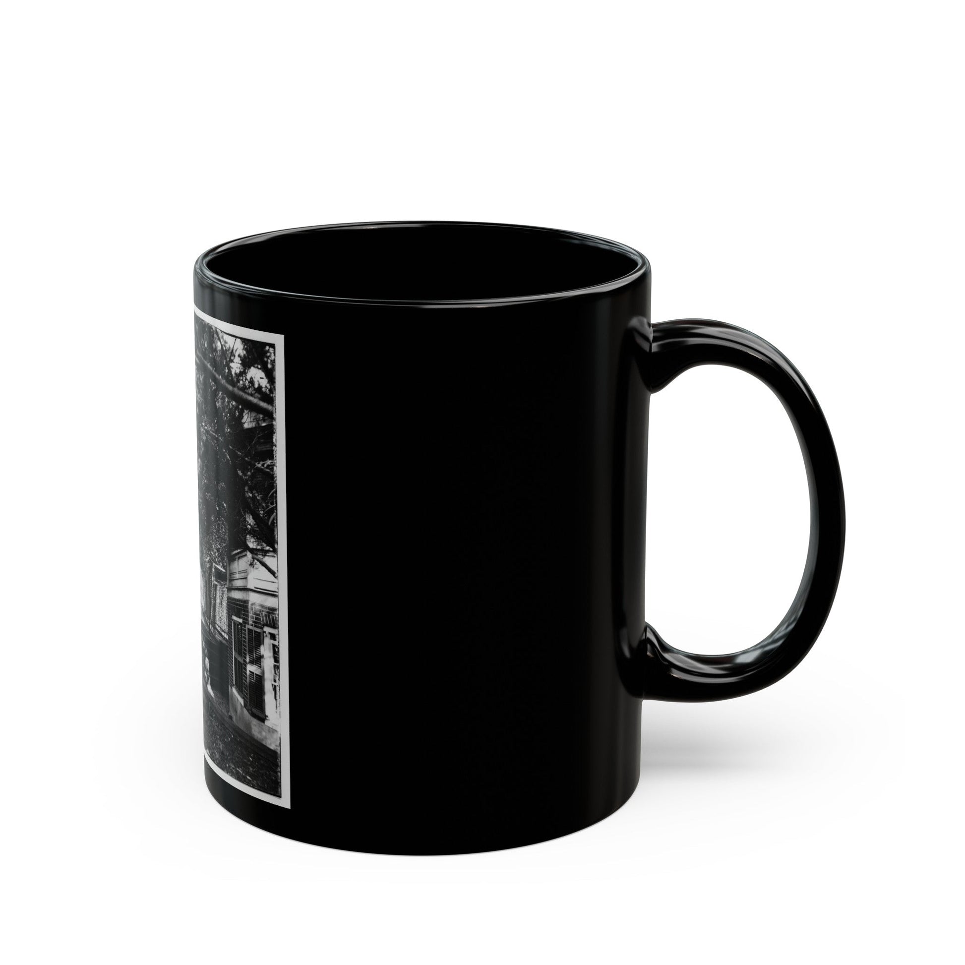 Backyard (U.S. Civil War) Black Coffee Mug-The Sticker Space