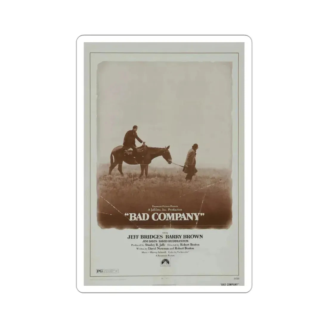 Bad Company 1972 Movie Poster STICKER Vinyl Die-Cut Decal 3 Inch - The Sticker Space