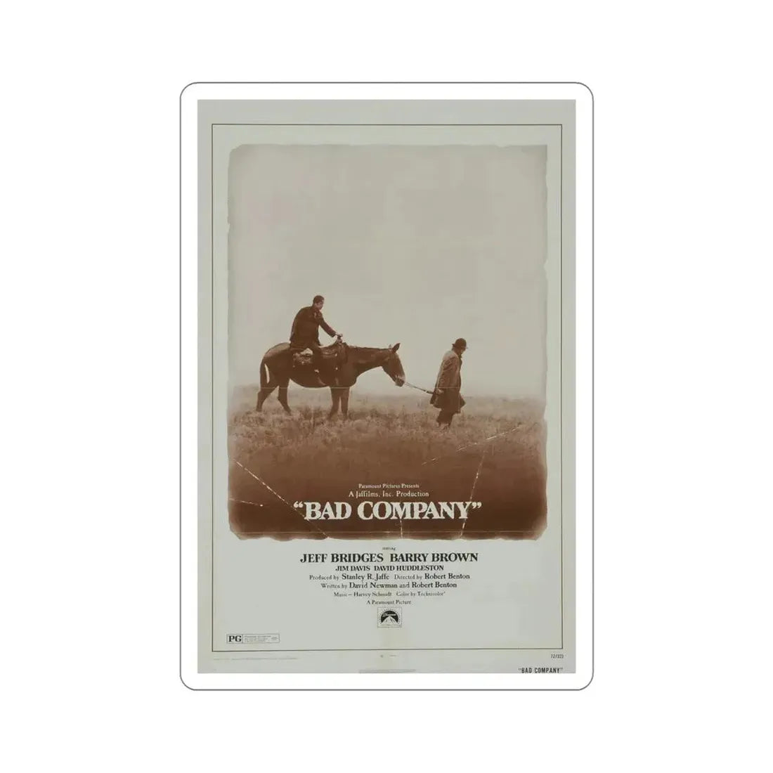 Bad Company 1972 Movie Poster STICKER Vinyl Die-Cut Decal - The Sticker Space