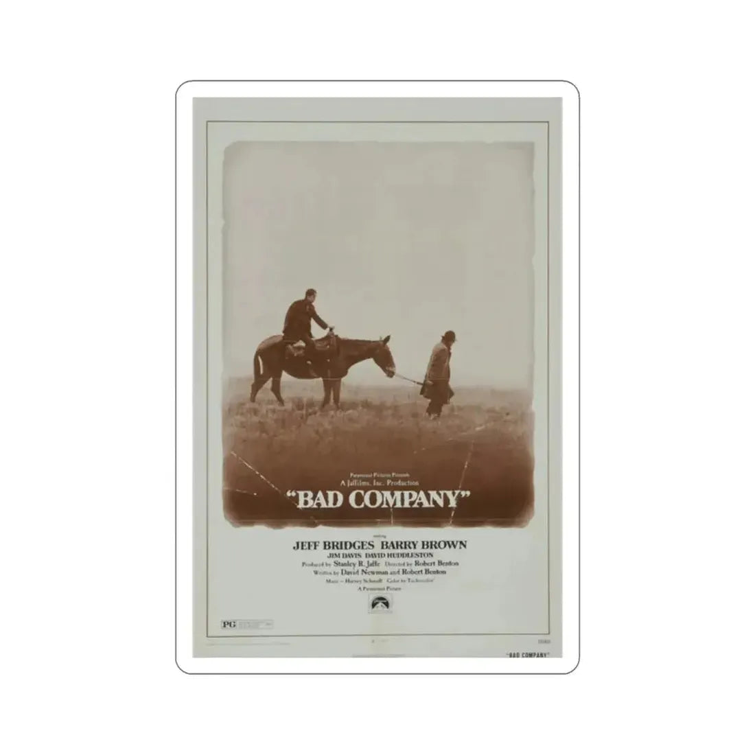 Bad Company 1972 Movie Poster STICKER Vinyl Die-Cut Decal - The Sticker Space