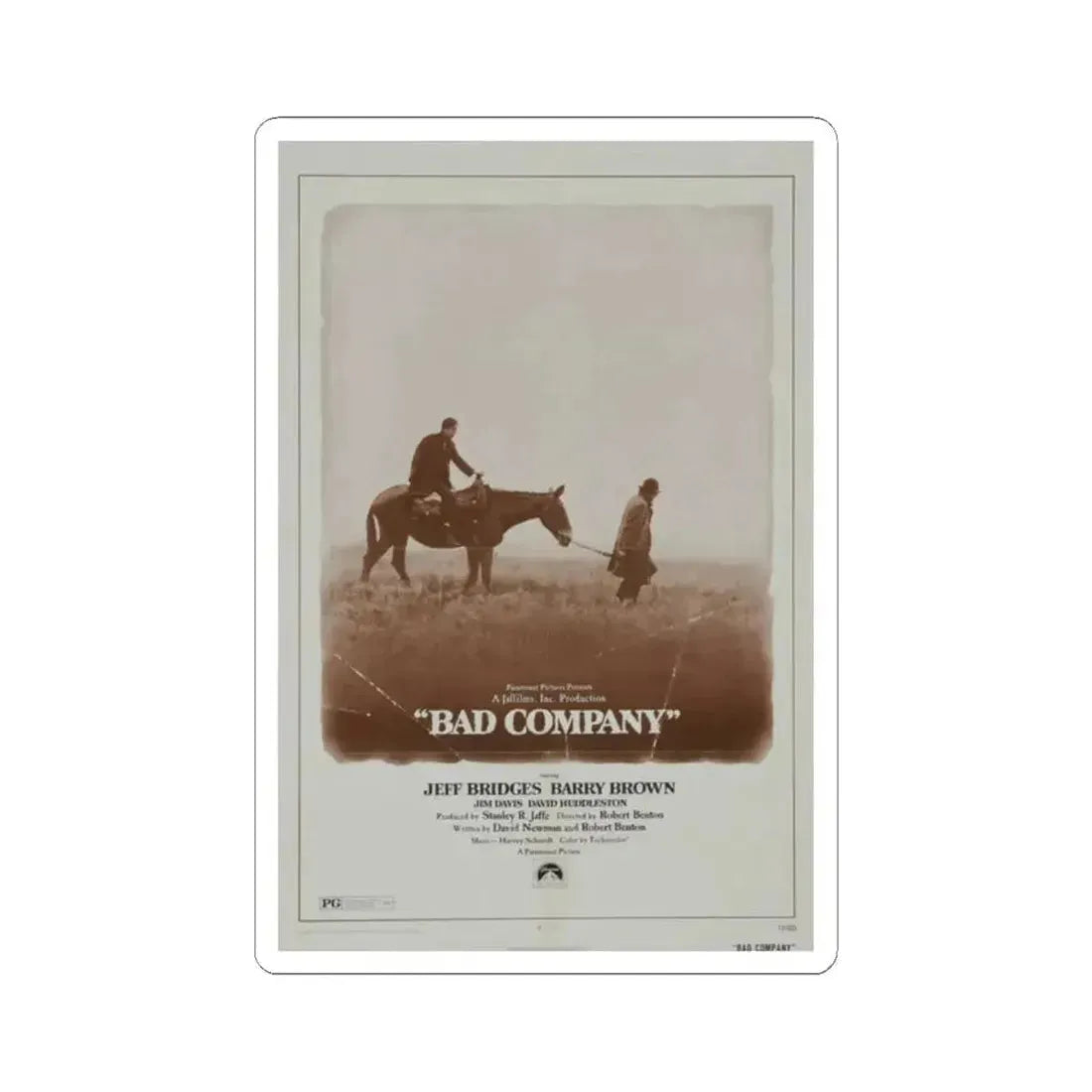 Bad Company 1972 Movie Poster - STICKER Vinyl Kiss-Cut Decal 2 Inch White - The Sticker Space