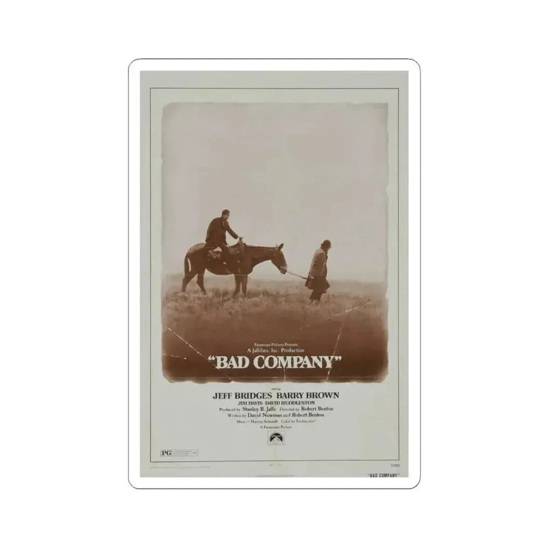 Bad Company 1972 Movie Poster - STICKER Vinyl Kiss-Cut Decal 3 Inch White - The Sticker Space