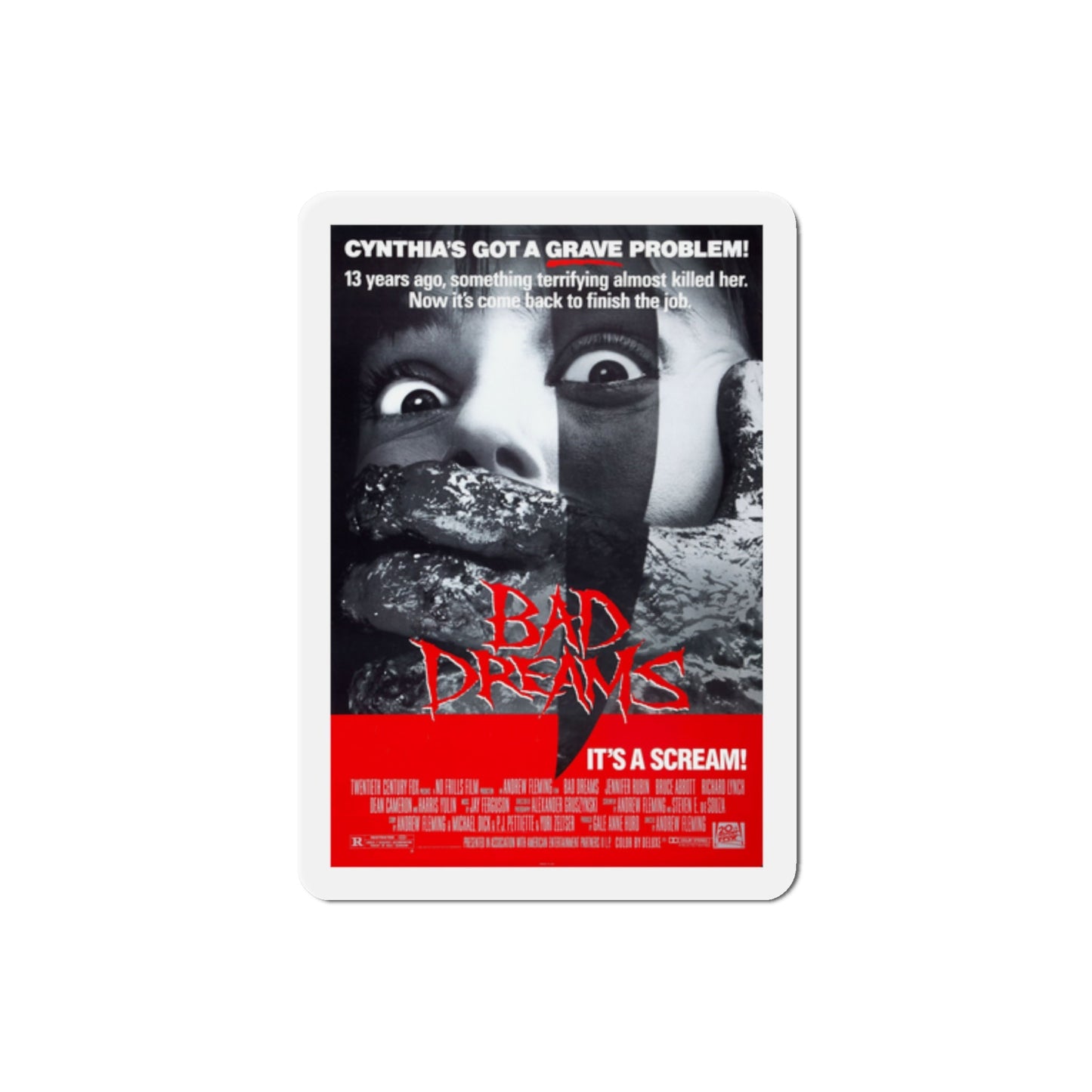 Bad Dreams 1988 Movie Poster Die-Cut Magnet-2" x 2"-The Sticker Space