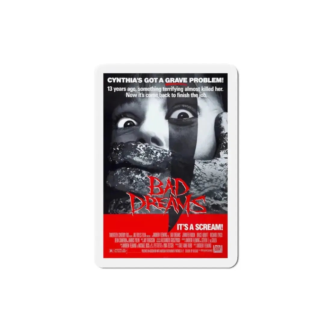 Bad Dreams 1988 Movie Poster Refrigerator Magnet 3 Inch - The Sticker Space