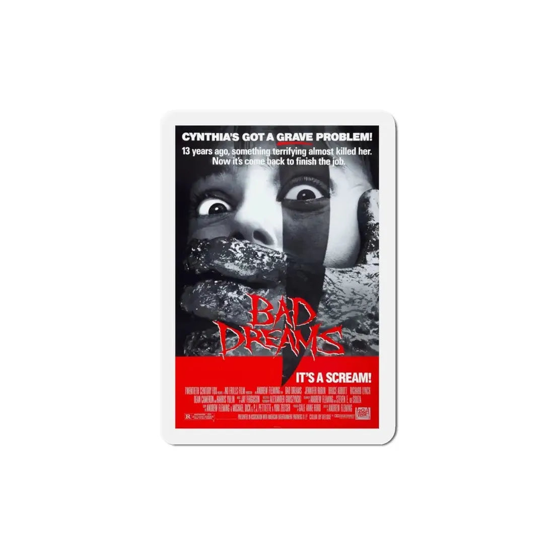 Bad Dreams 1988 Movie Poster Refrigerator Magnet - The Sticker Space