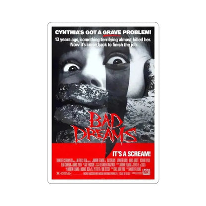 Bad Dreams 1988 Movie Poster - STICKER Vinyl Kiss-Cut Decal 3 Inch White - The Sticker Space