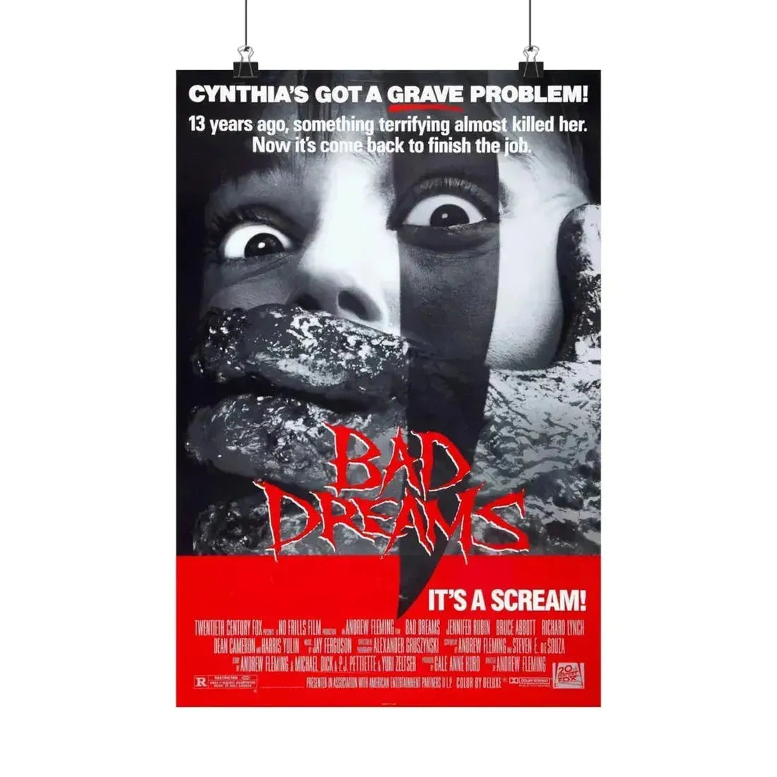 BAD DREAMS 1988 - Paper Movie Poster 12″ x 18″ Matte - The Sticker Space