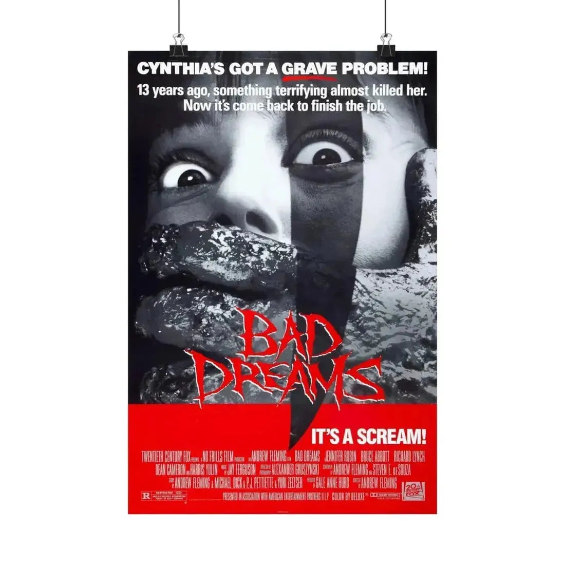 BAD DREAMS 1988 - Paper Movie Poster - The Sticker Space