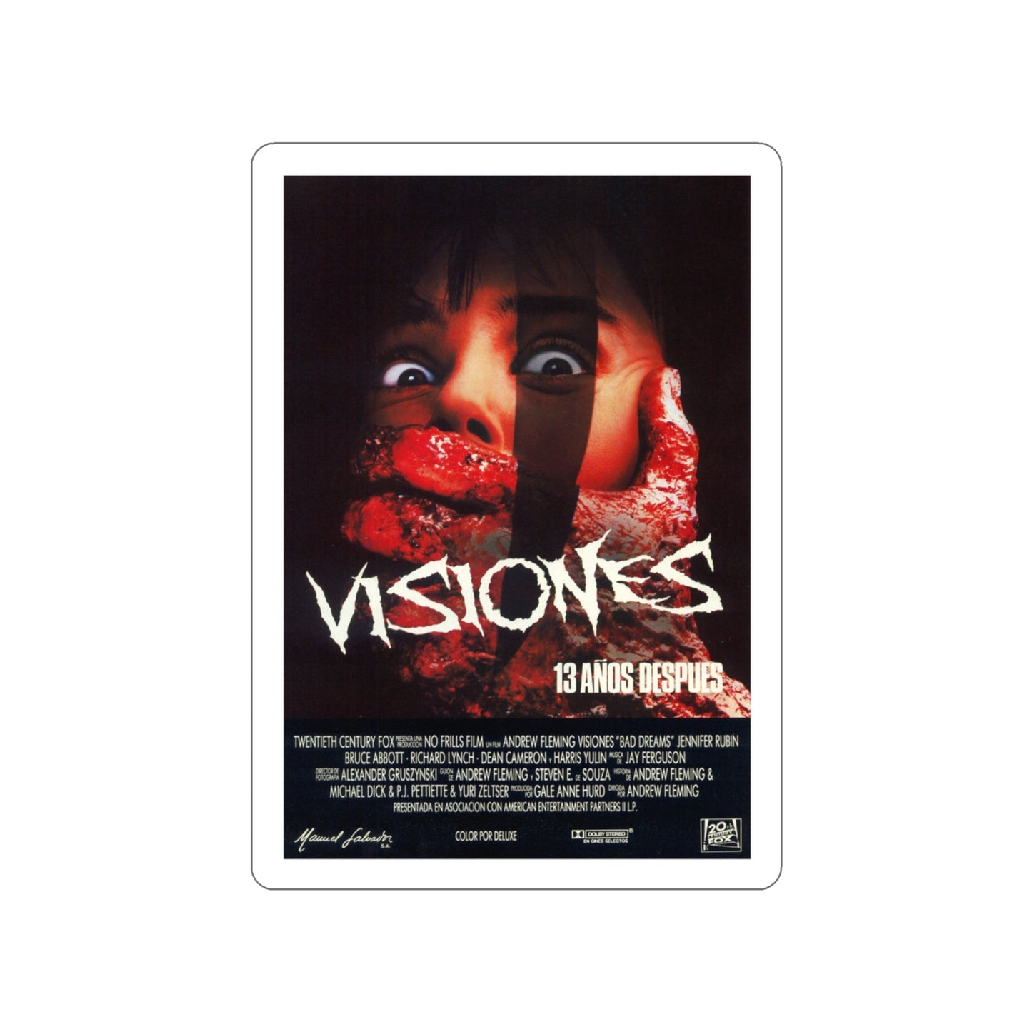 BAD DREAMS (SPANISH) 1988 Movie Poster STICKER Vinyl Die-Cut Decal-3 Inch-The Sticker Space