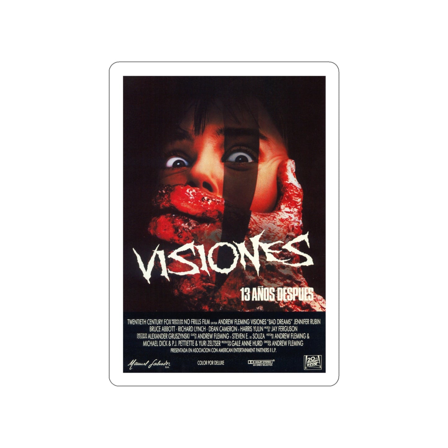 BAD DREAMS (SPANISH) 1988 Movie Poster STICKER Vinyl Die-Cut Decal-4 Inch-The Sticker Space