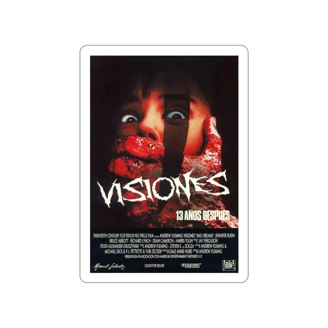 BAD DREAMS (SPANISH) 1988 Movie Poster STICKER Vinyl Die-Cut Decal 4 Inch - The Sticker Space