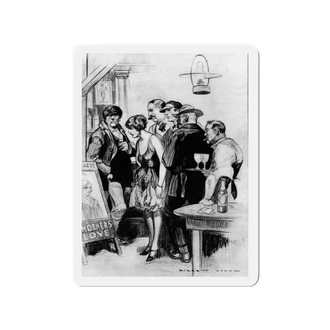 Bad Films Prove People Are Good, Screenland, February 1923 (Magazine Illustration) Refrigerator Magnet 2 Inch Die-Cut - The Sticker Space