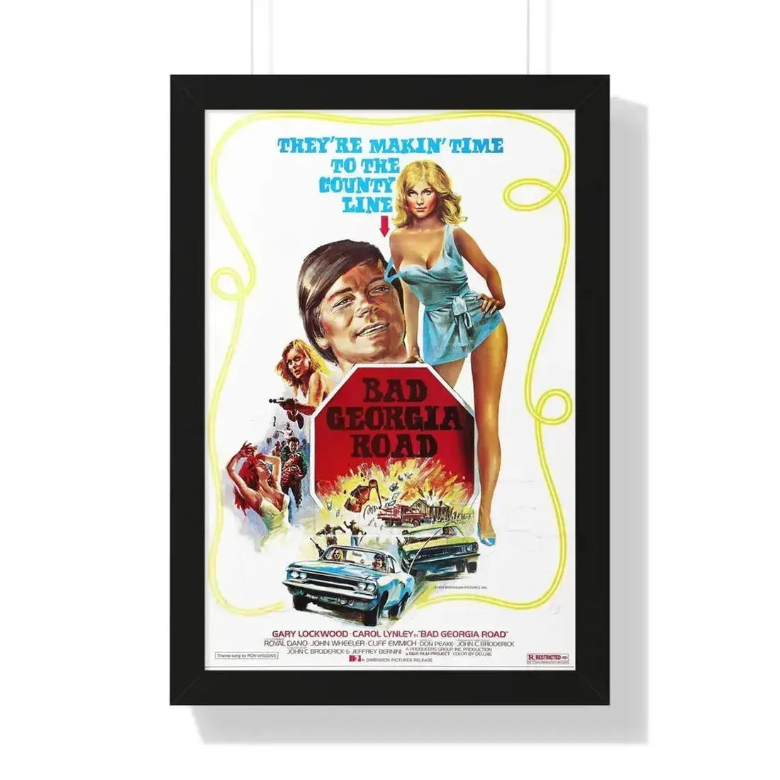 BAD GEORGIA ROAD 1977 - Framed Movie Poster 16″ x 24″ Black - The Sticker Space