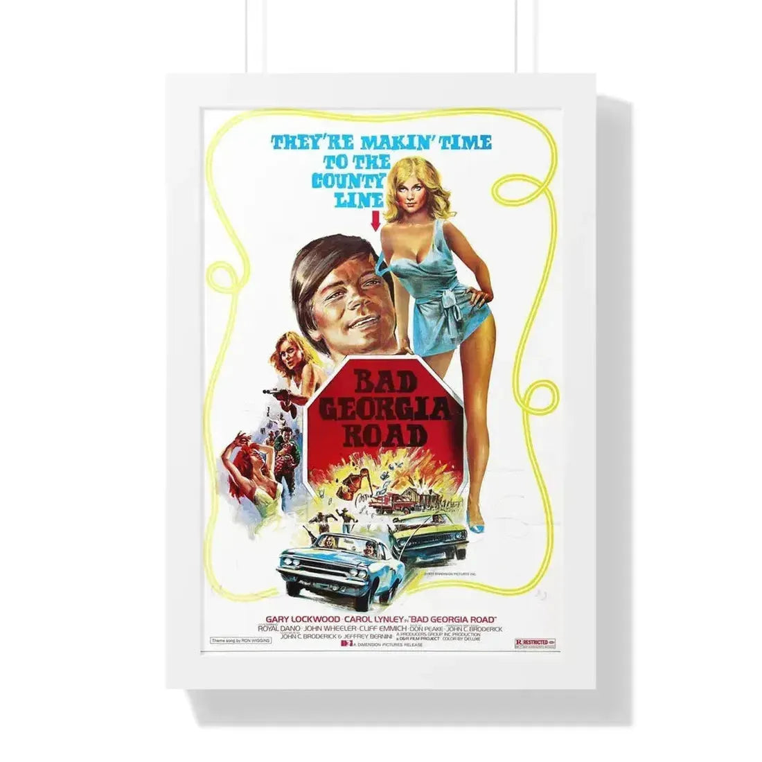 BAD GEORGIA ROAD 1977 - Framed Movie Poster 16″ x 24″ White - The Sticker Space