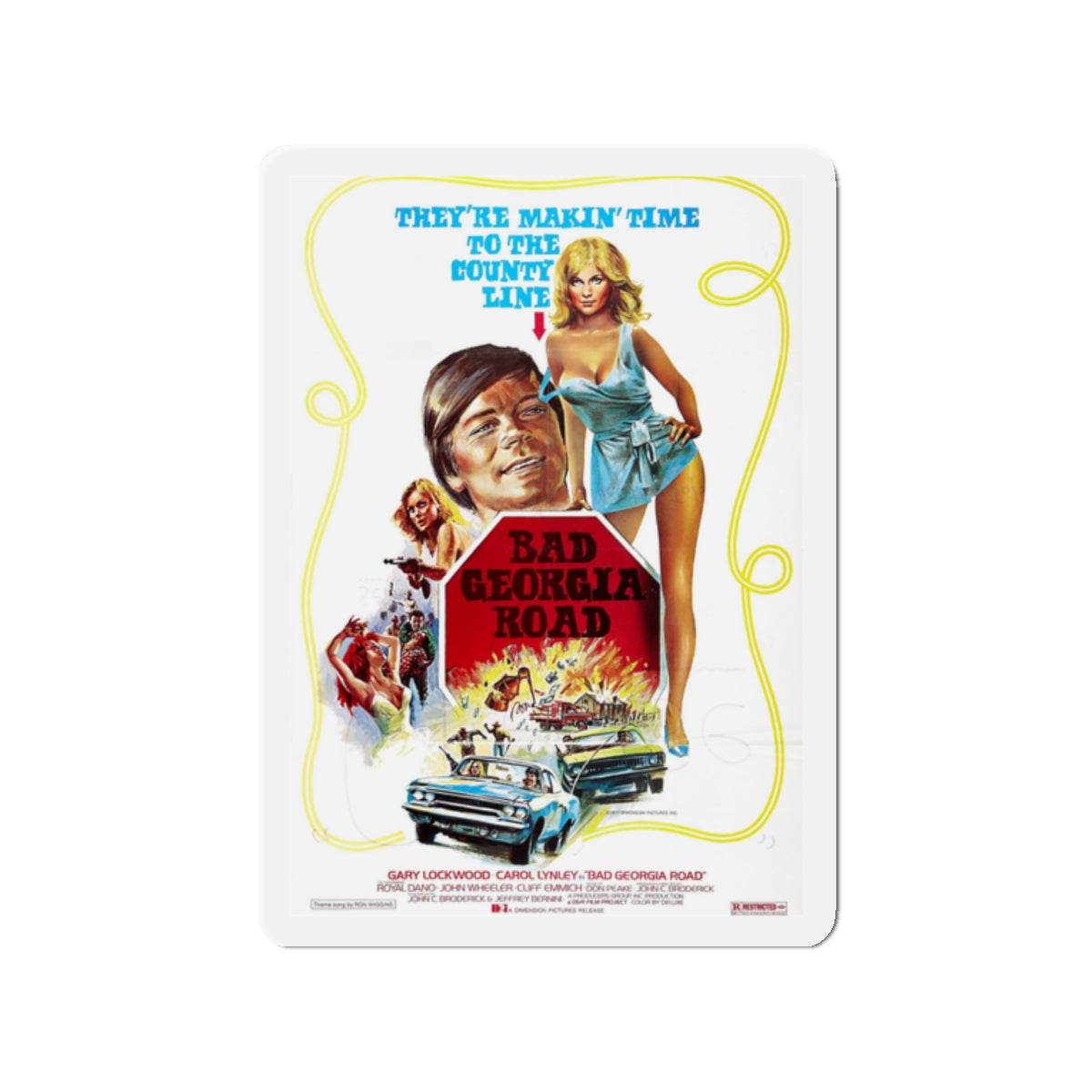 BAD GEORGIA ROAD 1977 Movie Poster - Die-Cut Magnet-2" x 2"-The Sticker Space