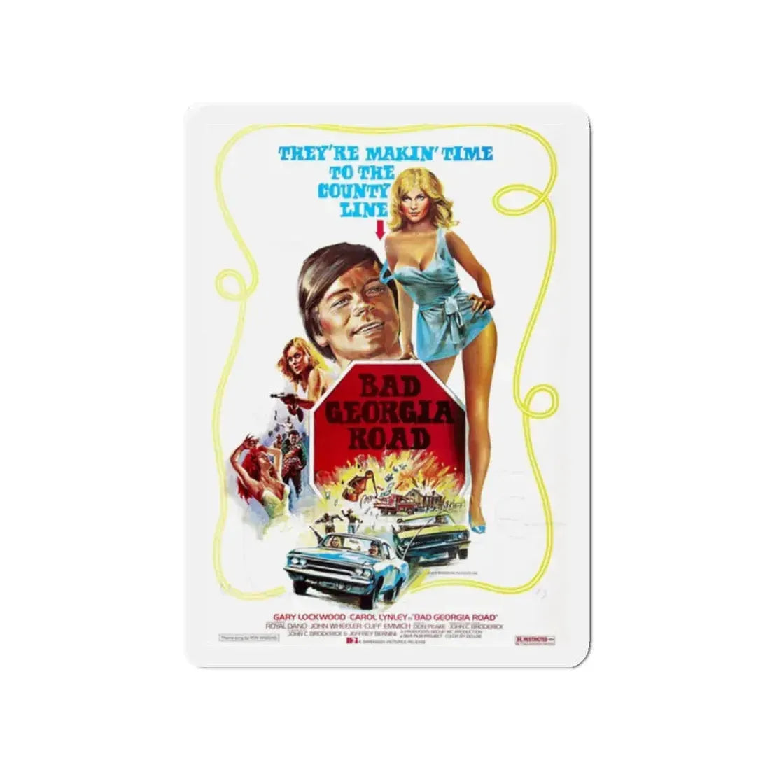 BAD GEORGIA ROAD 1977 Movie Poster - Refrigerator Magnet 2 Inch - The Sticker Space
