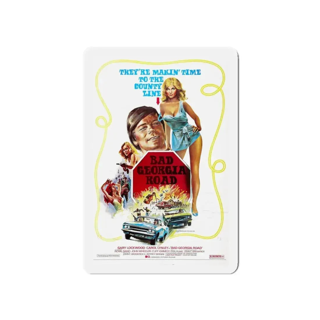 BAD GEORGIA ROAD 1977 Movie Poster - Refrigerator Magnet 5 Inch - The Sticker Space