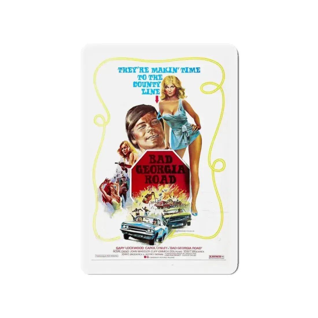 BAD GEORGIA ROAD 1977 Movie Poster - Refrigerator Magnet - The Sticker Space