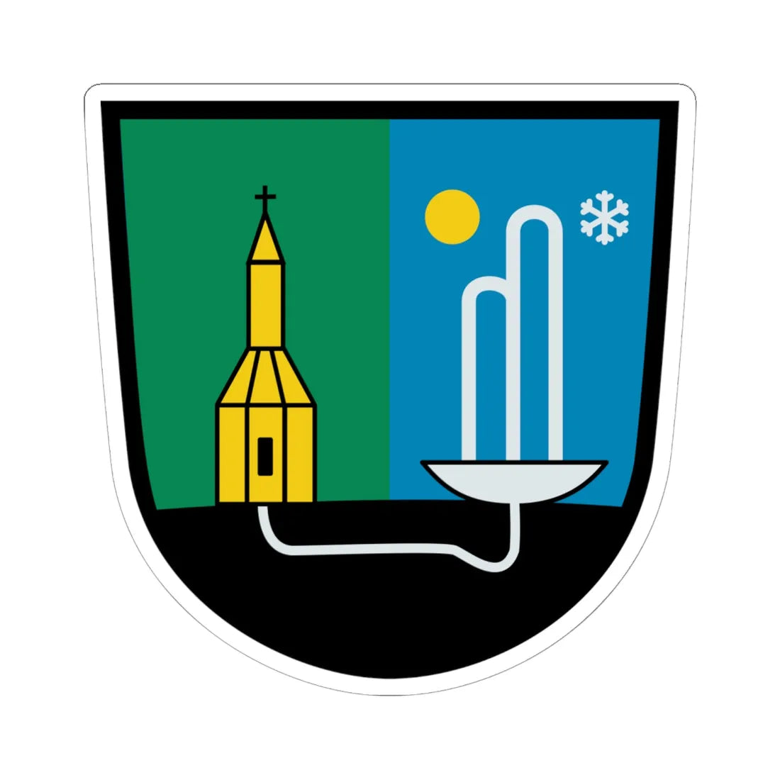 Bad Kleinkirchheim CoA (Austria) (Coat of Arms) STICKER Vinyl Kiss-Cut Decal 6 Inch White - The Sticker Space