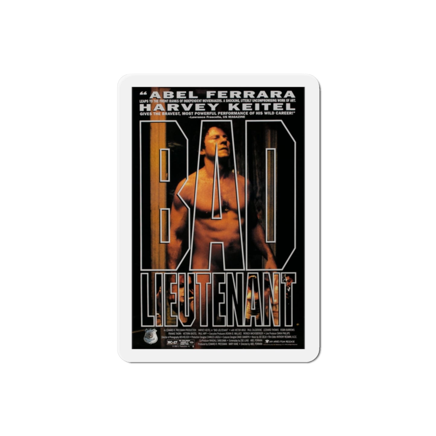 Bad Lieutenant 1992 Movie Poster Die-Cut Magnet-2" x 2"-The Sticker Space